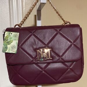 Badgley Mischka Burgundy Quilted Women's Bag